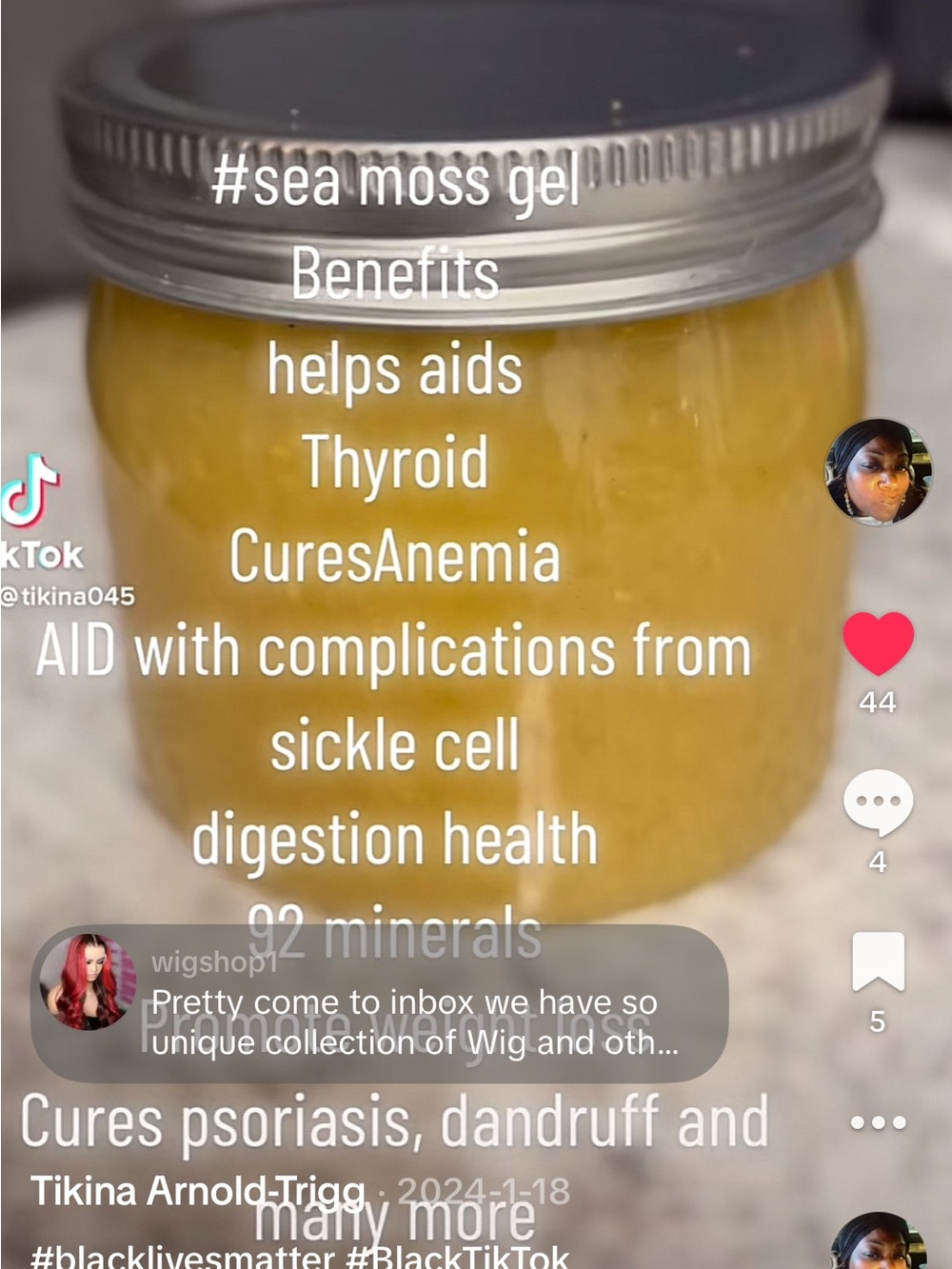 Natural Yellow Sea Moss Gel Face Serum for Women